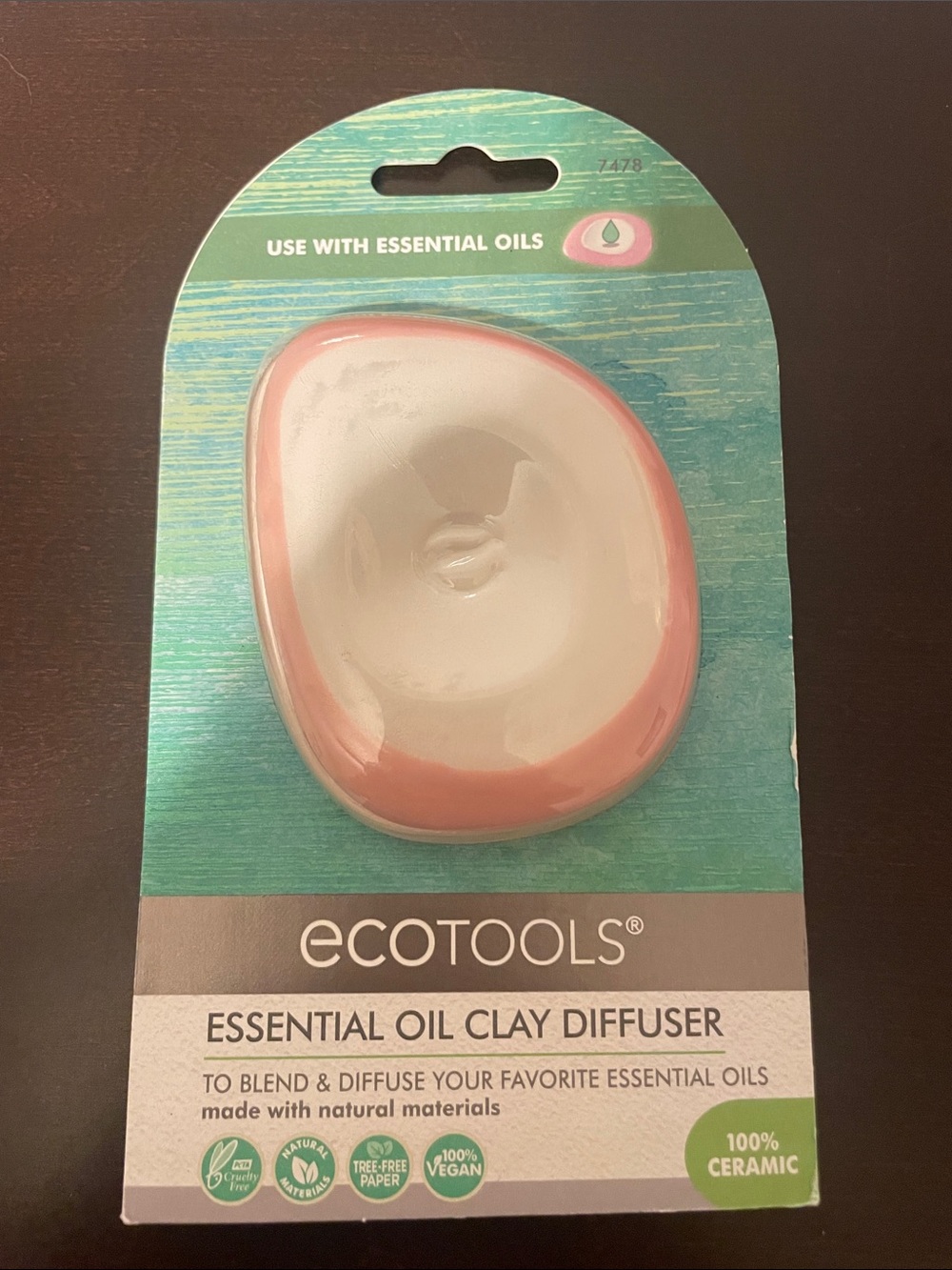 ecotools Pink and White Ceramic Essential Oil Clay Diffuser